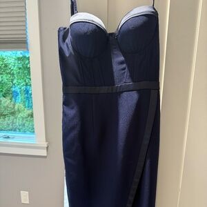 Elle Zeitoune navy corset gown